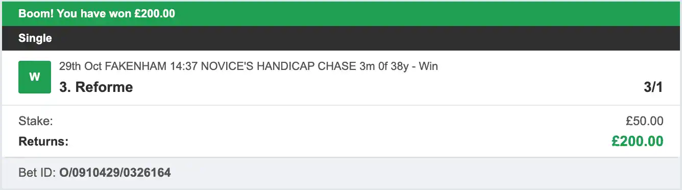 Racing UK Tipster - Winner 2 - 2025-10-29