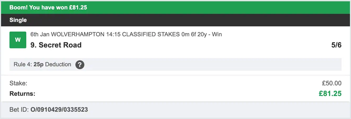 Racing UK Tipster - Winner 1 - 2026-01-06