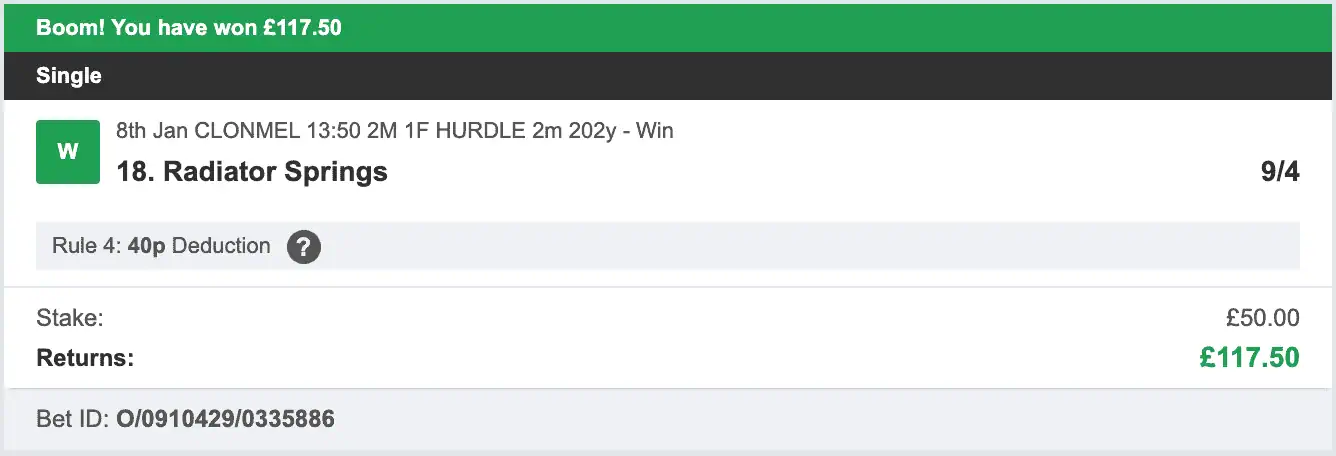 Racing UK Tipster - Winner 1 - 2026-01-08