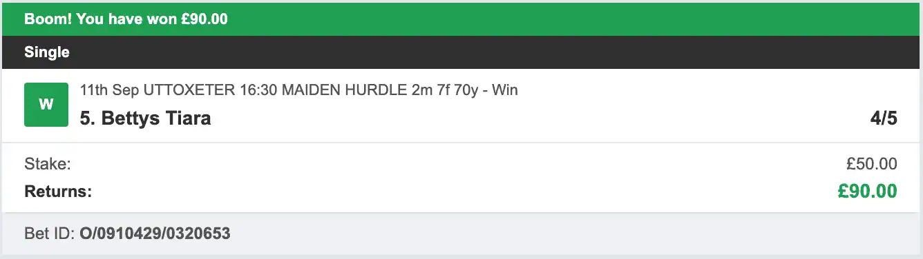 Racing UK Tipster - Winner 2 - 2025-09-11