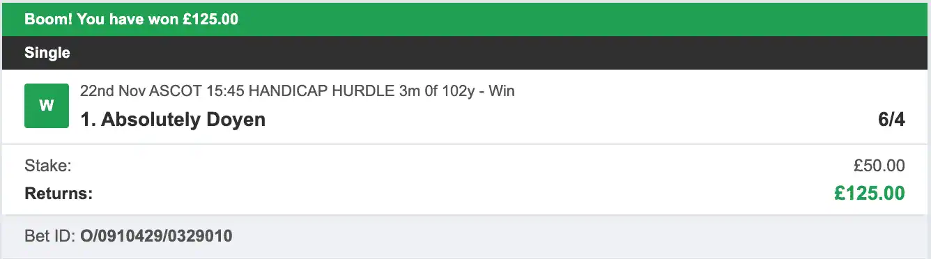 Racing UK Tipster - Winner 2 - 2025-11-22